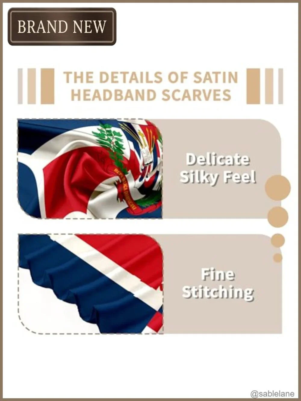 Large Square Satin Silk Scarf, Polyester Hair Wrap Bandana, Head Scarf